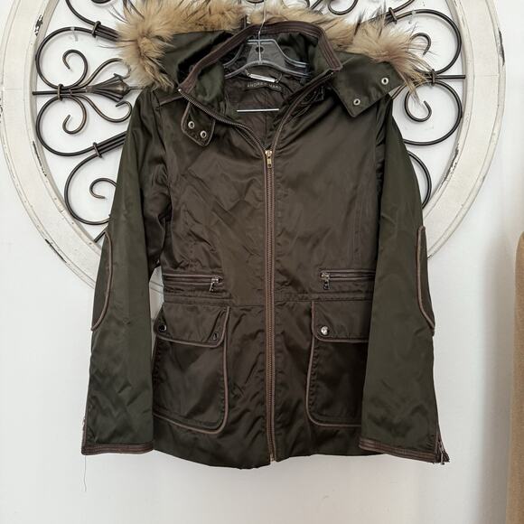 Andrew Marc Jackets & Blazers - Vtg Andrew Marc Y2K Fur-Trim Parka Utility Jacket Women’s Olive XS